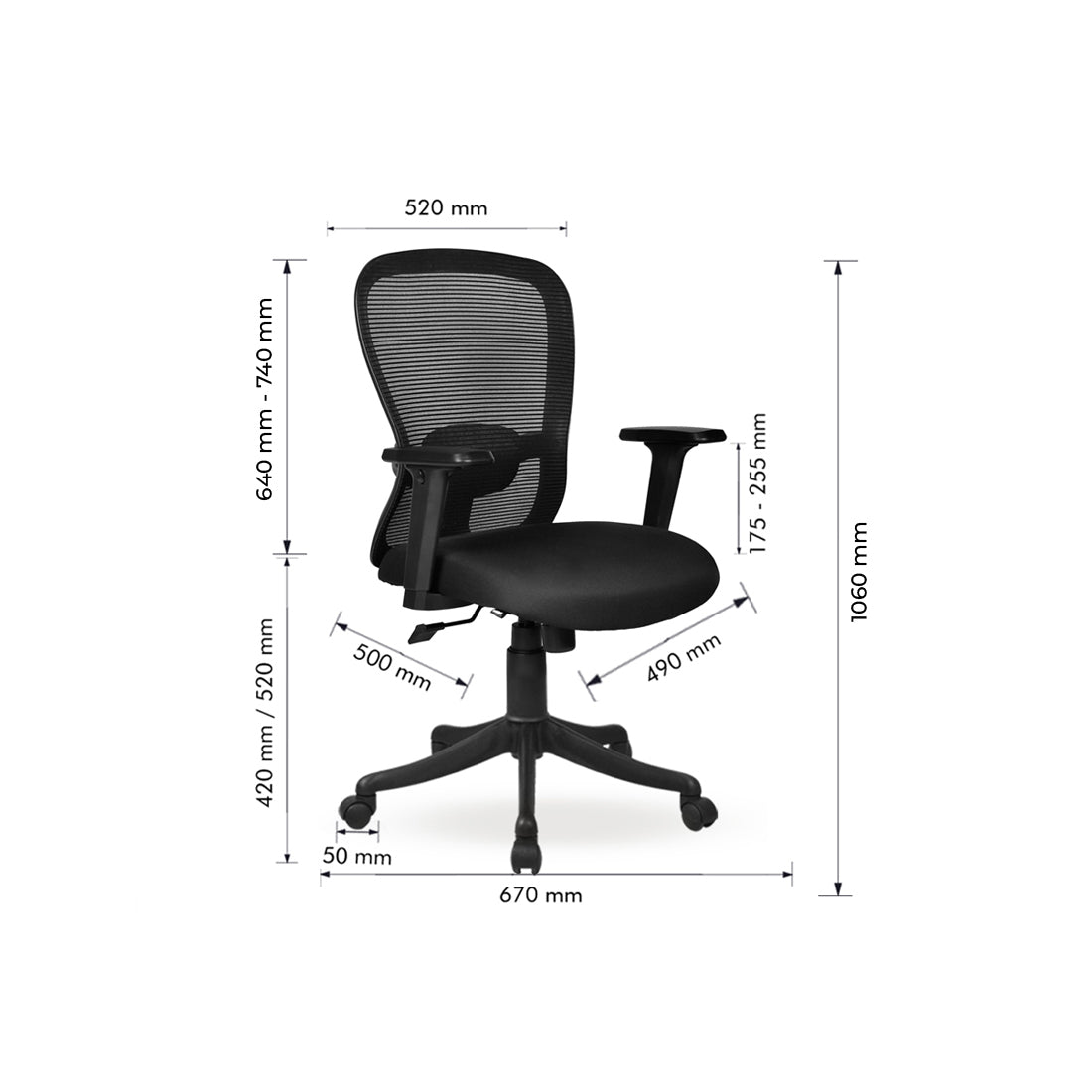 Butterfly Medium Back Chair Workstation chairs - makemychairs