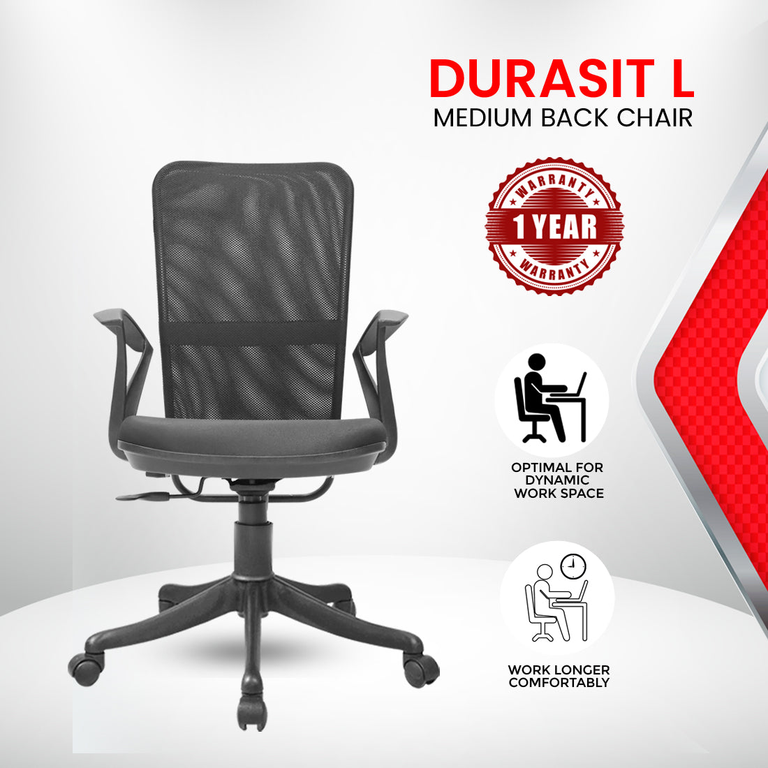 Durasit L Medium Back chair Office Chairs - makemychairs