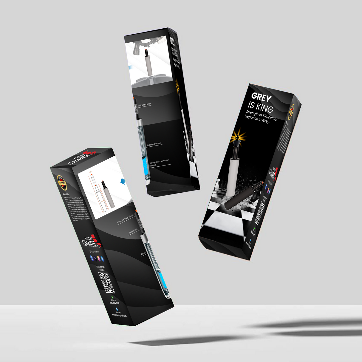 Titan - Grey Gas Lift Office Chairs - makemychairs