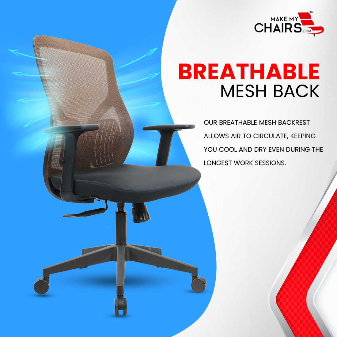 Sync Medium Back Chair Workstation chairs - makemychairs
