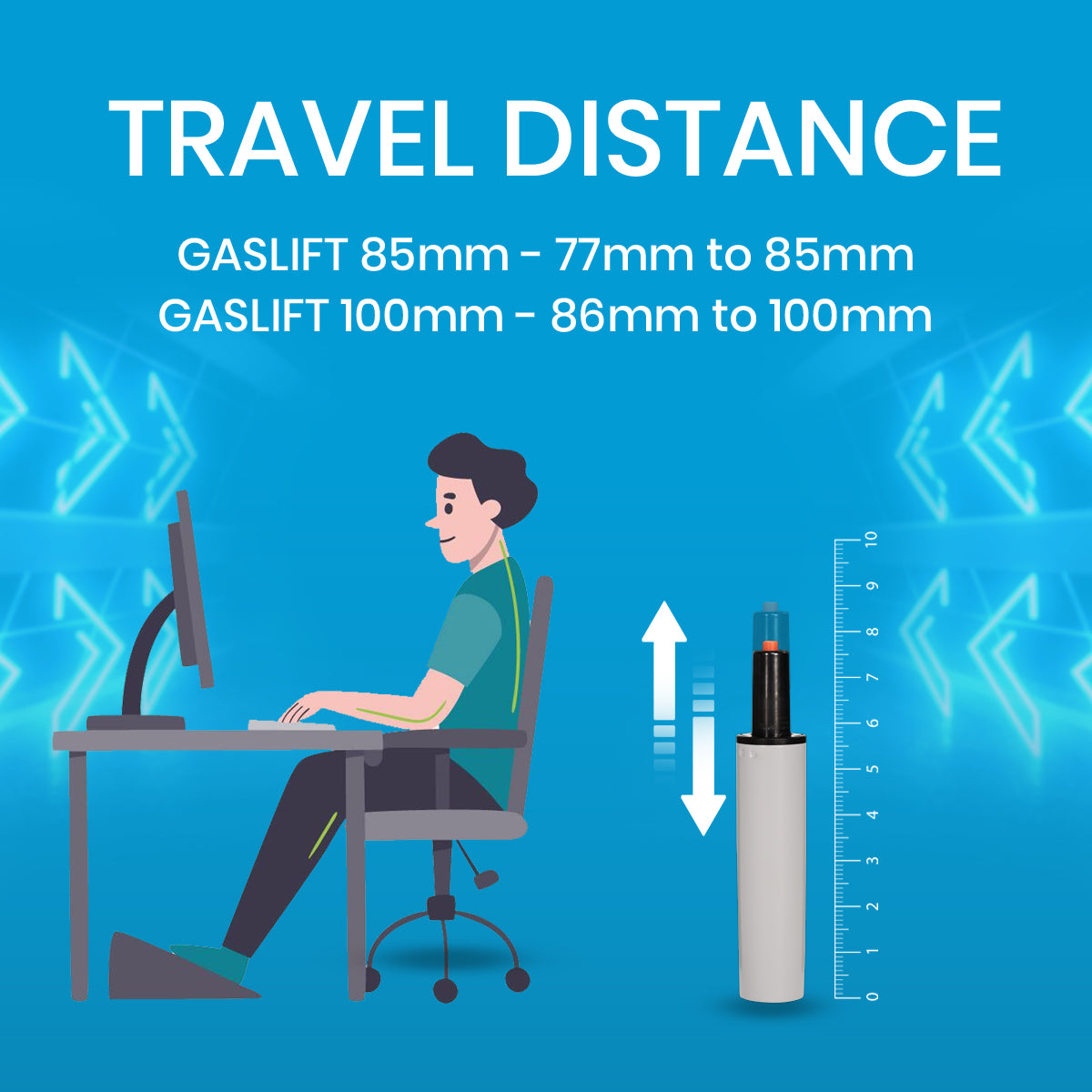 Titan - Grey Gas Lift Office Chairs - makemychairs