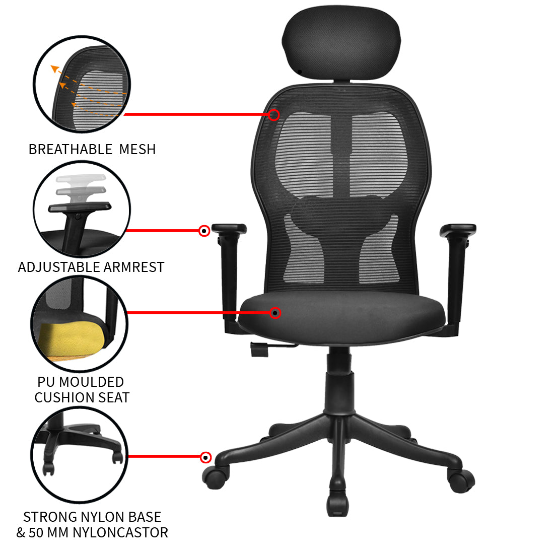 Marvel 2 High Back Chair Executive Chairs - makemychairs