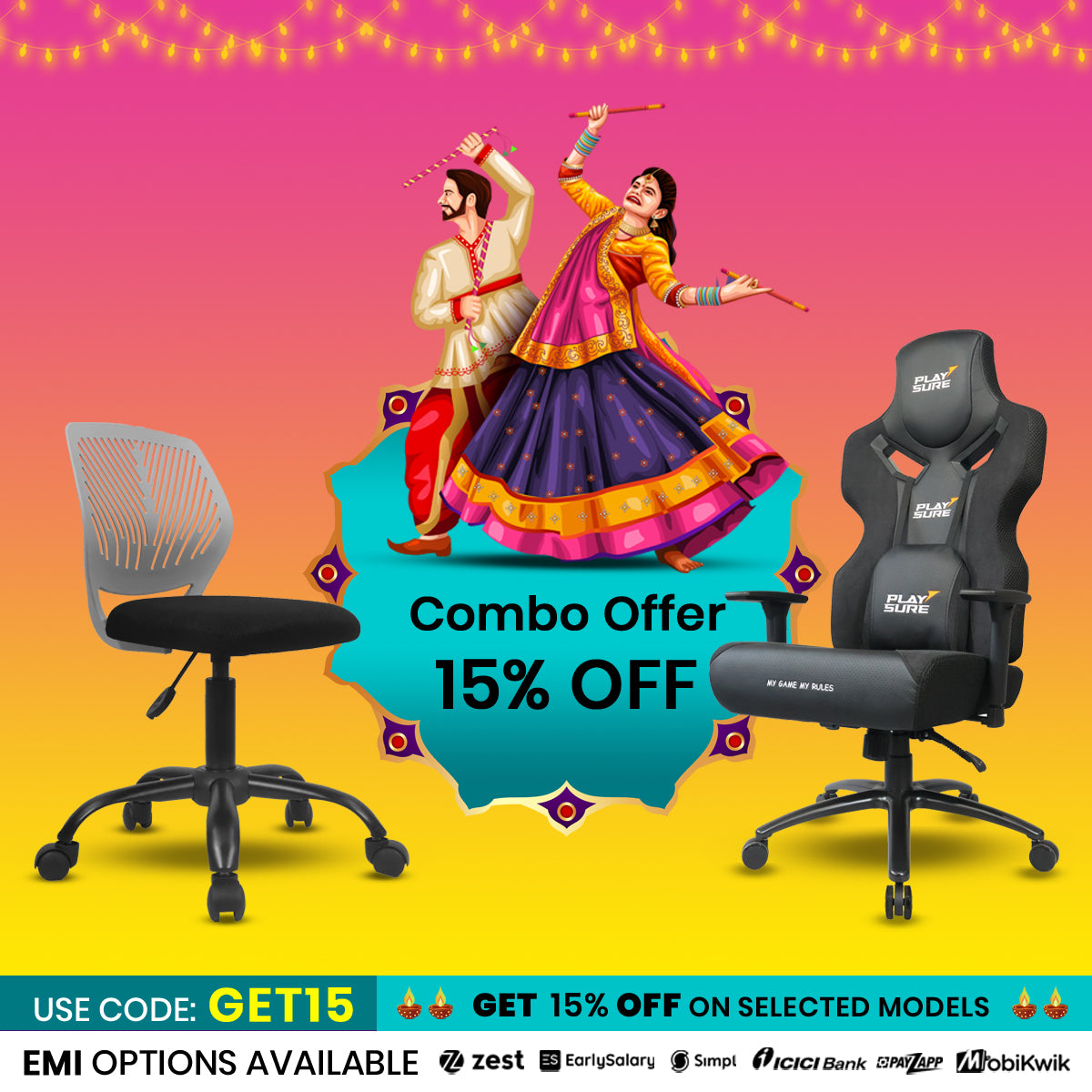 Phantom Gaming Chair + Joy Pod kids Gaming Chairs - makemychairs