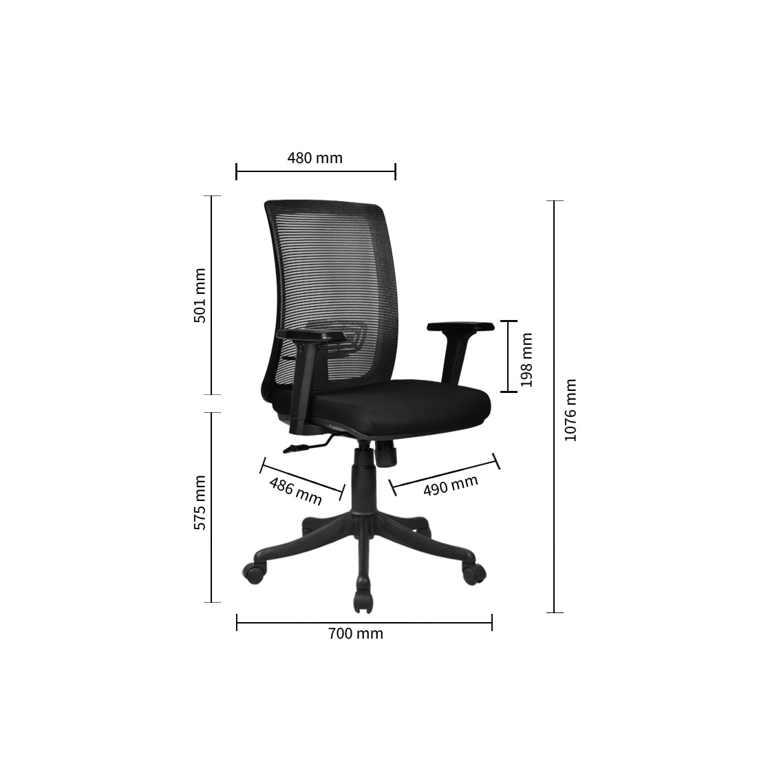 Dynamic Medium Back Chair Workstation chairs - makemychairs