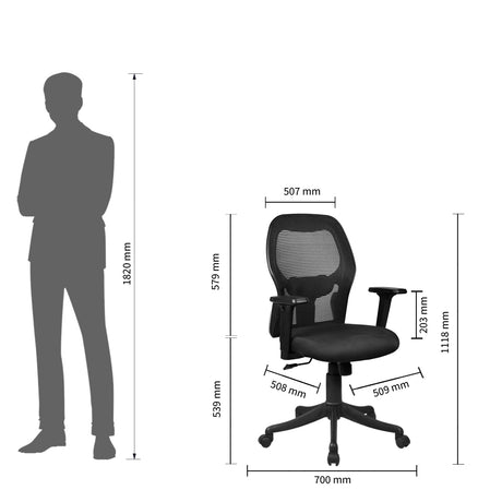 Marvel 2 Medium Back Chair Workstation chairs - makemychairs