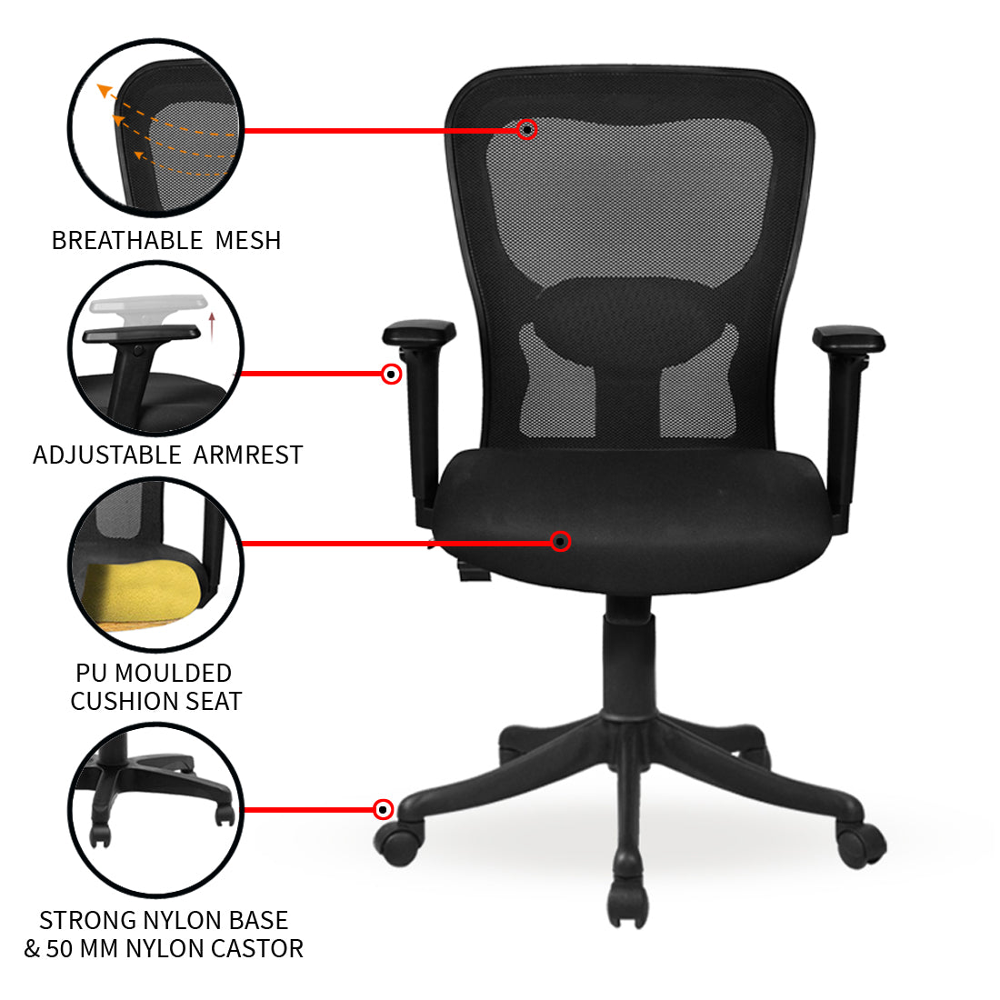 Matrix Chairs Computer Matrix Medium Back Chair - Ergonomic Comfort with Modern Design ...