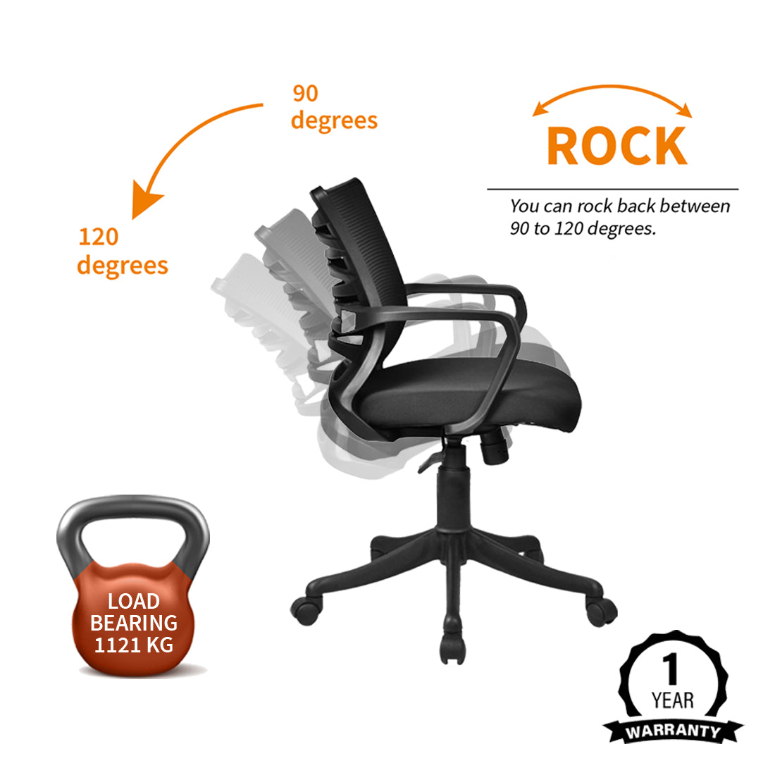 Kaabel Mesh Back Chair Workstation chairs - makemychairs