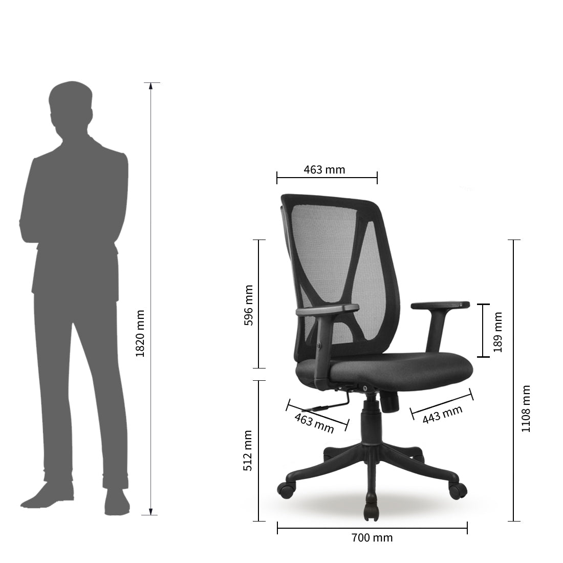 Xtream Medium Back Chair Workstation chairs - makemychairs